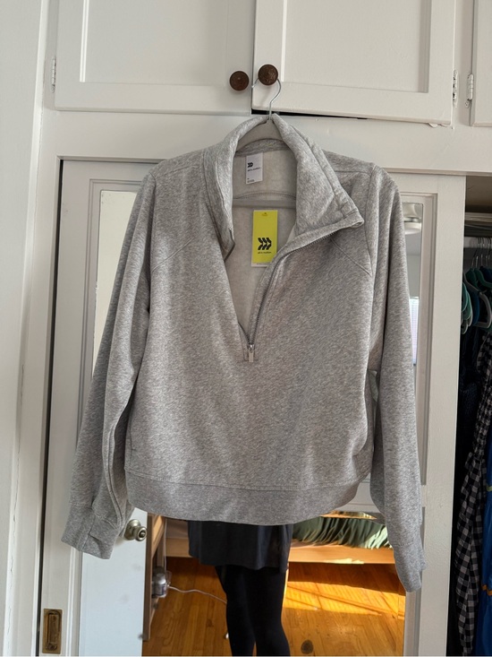 all in motion Sweaters - all in motion Light Gray Half-Zip Cowl Neck Pullover